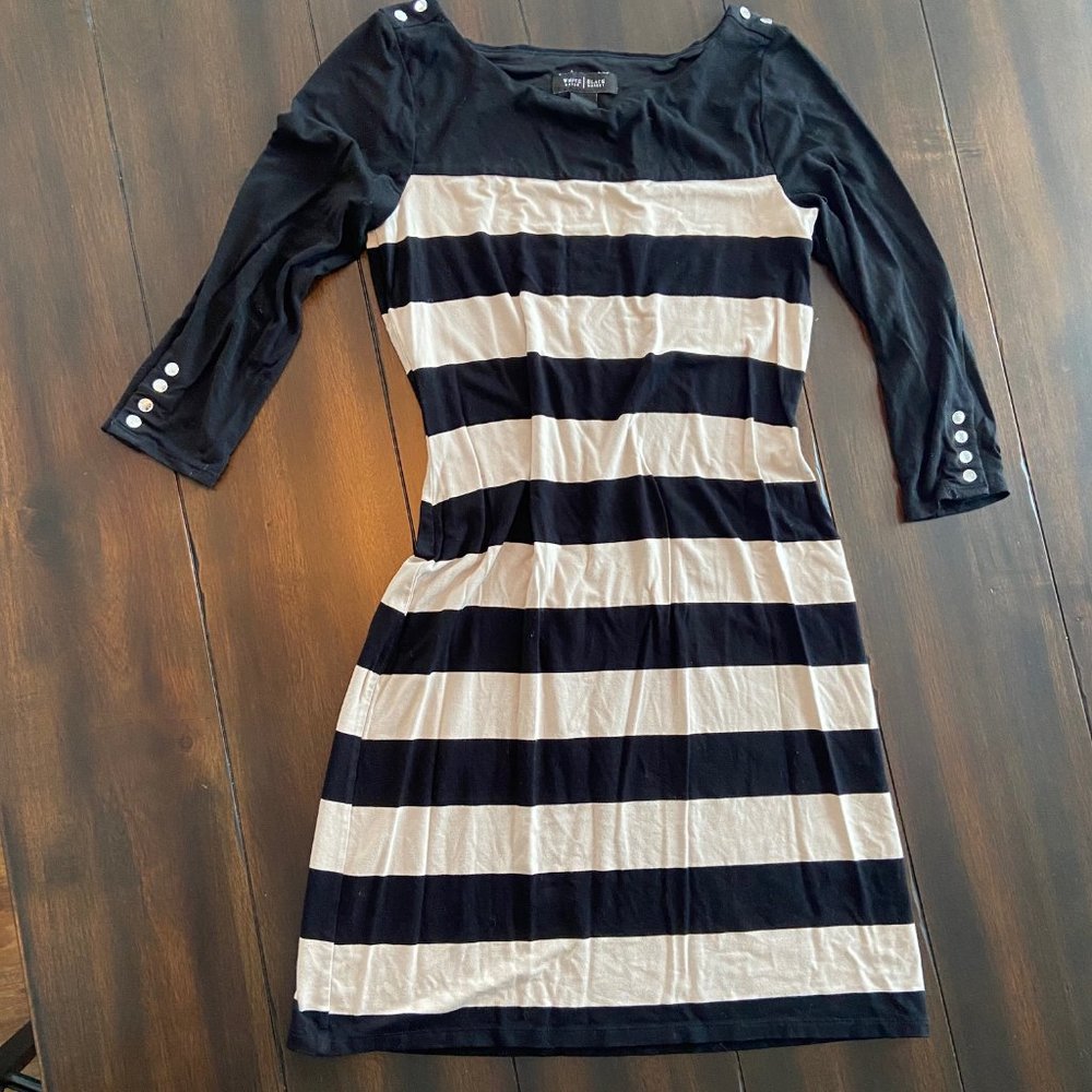 Ralph Lauren Black White Striped Shift Dress